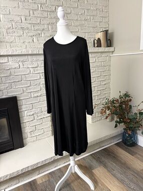 Karen Klein Black Long Sleeve Swing Dress - Minimalist &Travel Friendly - SizeXL